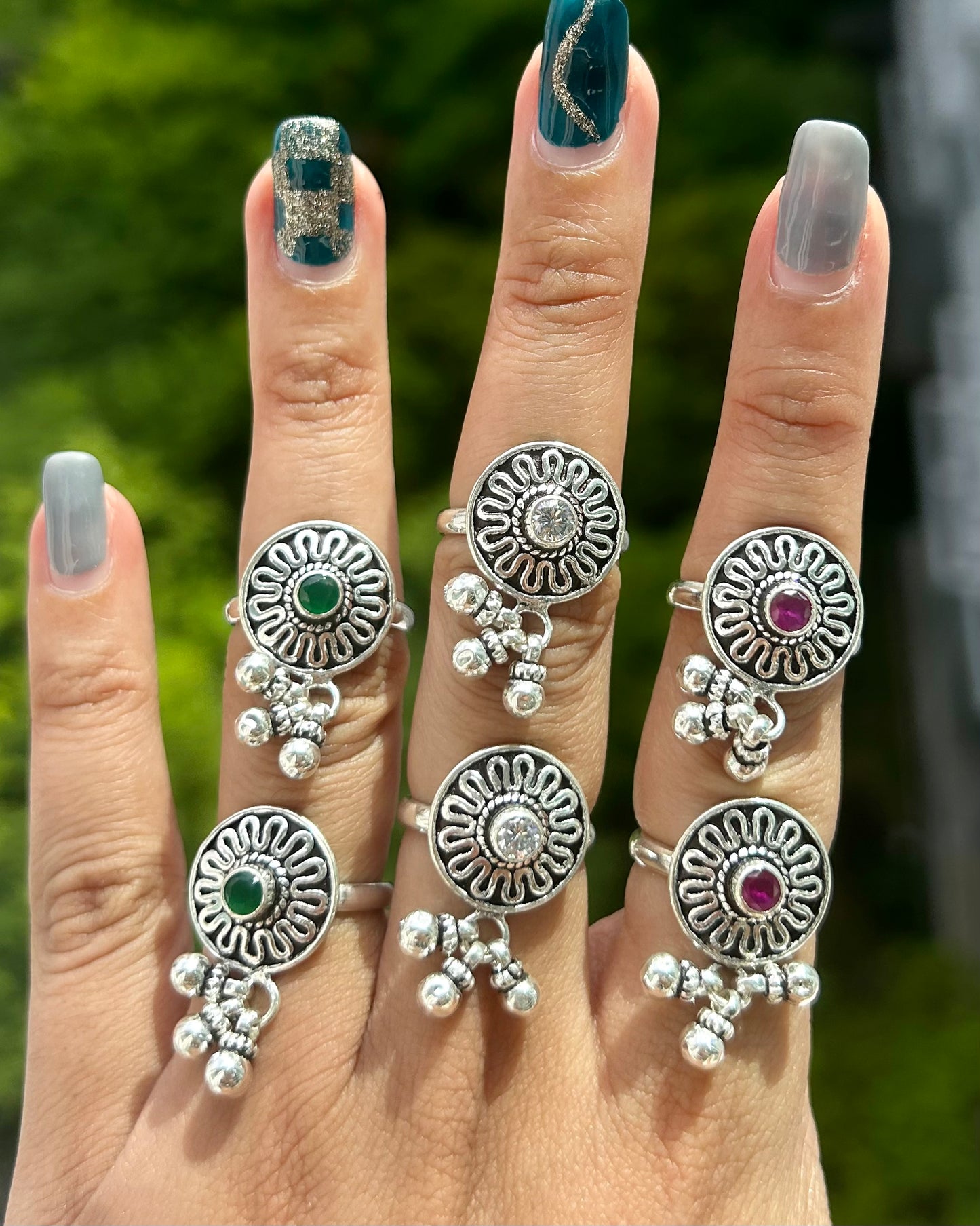 கதிரினி • Kathirini • 925 Silver Toe Rings with Muted Bells